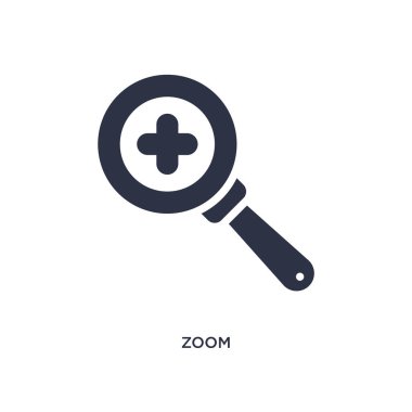 yakınlaştırma simgesi. Kullanıcı arabirimi kavramından basit eleman çizimi. yakınlaştırma düzenlenebilir sembol tasarımı beyaz arka planda. Web ve mobil cihazlar için kullanılabilir.