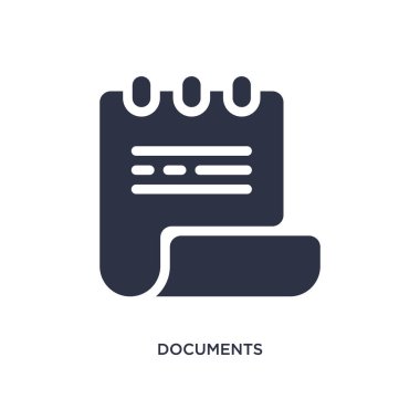 Belgeler simgesini beyaz arka plan üzerinde. Basit öğe illüstrasyon 