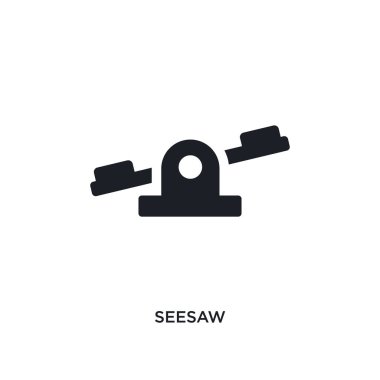 Tahterevalli izole simgesi. Bilim kavramı simgeler basit öğe örnek. Tahterevalli düzenlenebilir logo işareti sembol tasarımı beyaz arka plan üzerinde. web ve mobil kullanmak olabilir