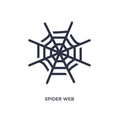 örümcek ağı simgesi. Web gezinti kavramından basit eleman çizimi. Beyaz arka planda Örümcek Web düzenlenebilir sembol tasarımı. Web ve mobil cihazlar için kullanılabilir.