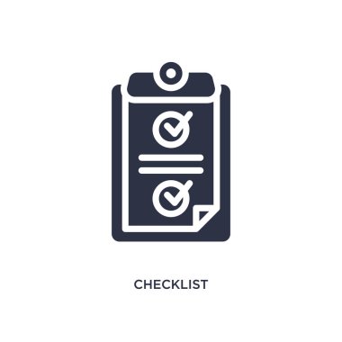 kontrol listesi simgesi. Pazarlama konseptinden basit eleman çizimi. Beyaz arka planda düzenlenebilir sembol tasarımı kontrol listesi. Web ve mobil cihazlar için kullanılabilir.