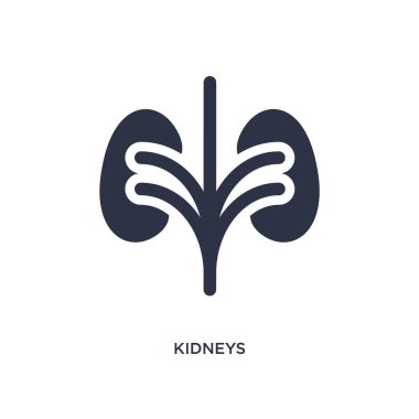 böbrek simgesi. Tıbbi kavramdan basit eleman illüstrasyon. Beyaz arka planda böbrekler düzenlenebilir sembol tasarımı. Web ve mobil cihazlar için kullanılabilir.