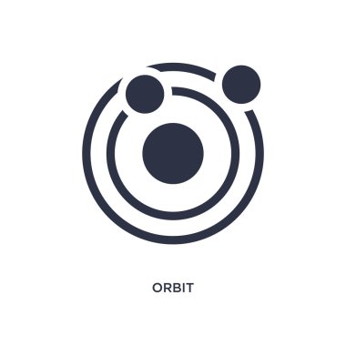 yörünge simgesi. Oryantasyon kavramından basit eleman çizimi. Beyaz arka planda yörünge düzenlenebilir sembol tasarımı. Web ve mobil cihazlar için kullanılabilir.
