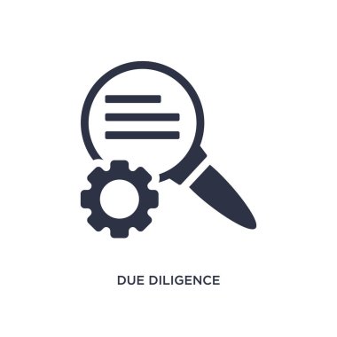 Due Diligence simgesi. İnsan kaynakları konseptinden basit eleman çizimi. Beyaz arka planda Due Diligence düzenlenebilir sembol tasarımı. Web ve mobil cihazlar için kullanılabilir.