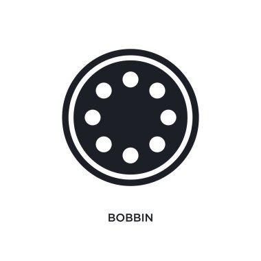 bobin izole simgesi. basit öğe illüstrasyon kavramı simgeler dikmek. bobin düzenlenebilir logo işareti sembol tasarımı beyaz arka plan üzerinde. web ve mobil kullanmak olabilir