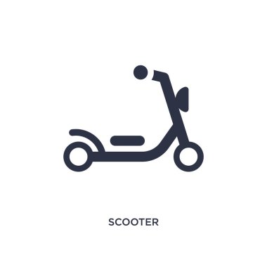 Scooter simgesi beyaz arka plan üzerinde. Basit öğe illüstrasyon fr