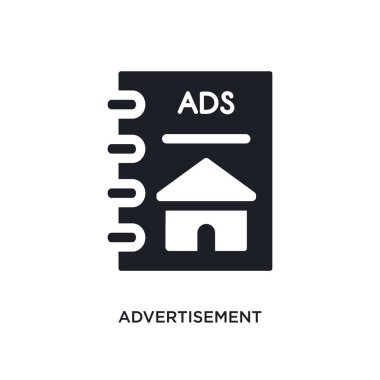 reklam izole simgesi. Gayrimenkul konsept simgeler basit öğe örnek. reklam düzenlenebilir logo işareti sembol tasarımı beyaz arka plan üzerinde. web ve mobil kullanmak olabilir