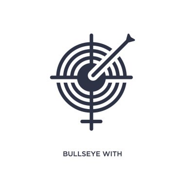 hedef simgesi ile Bullseye. Üretkenlik kavramından basit eleman çizimi. Beyaz arka planda hedef düzenlenebilir sembol tasarımı ile Bullseye. Web ve mobil cihazlar için kullanılabilir.