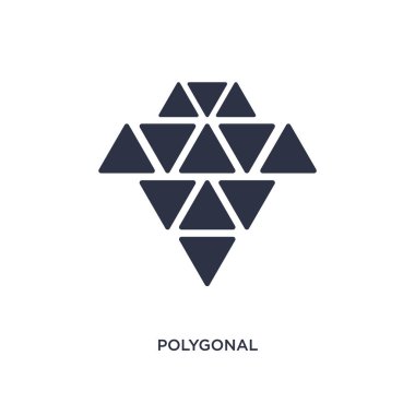 poligonal eşkenar dörtgen küçük üçgenler simgesinin üzerinde beyaz backgro