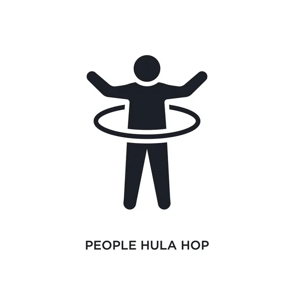 Люди Хула Хоп Изолированная Икона Простой Элемент Иллюстрации Рекреационных Игр — стоковый вектор