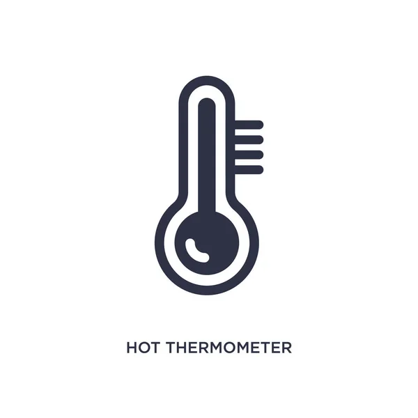 热温度计图标 简单的元素例证从气象学概念 热温度计可编辑符号设计在白色背景 可用于网络和移动设备 — 图库矢量图片