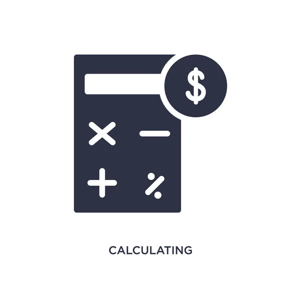 Calculando icono sobre fondo blanco. Elemento simple ilustración — Vector de stock