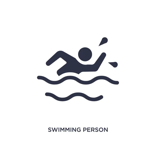 Persona Nadando Icono Aislado Elemento Simple Ilustración Del Concepto Verano — Vector de stock