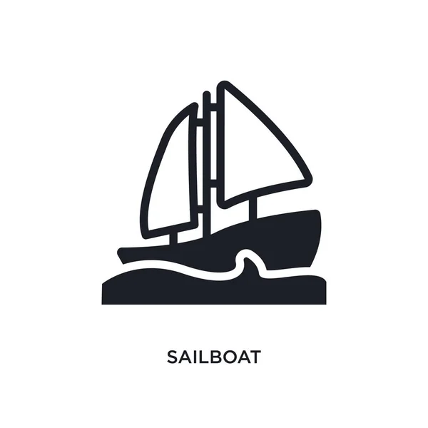 Icona isolata barca a vela. elemento semplice illustrazione da nautica — Vettoriale Stock