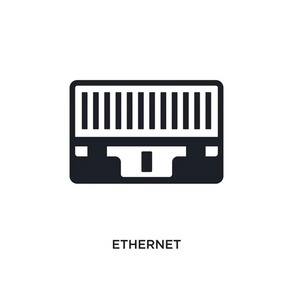 Icona Isolata Ethernet Semplice Elemento Illustrazione Connessioni Elettriane Icone Concetto — Vettoriale Stock