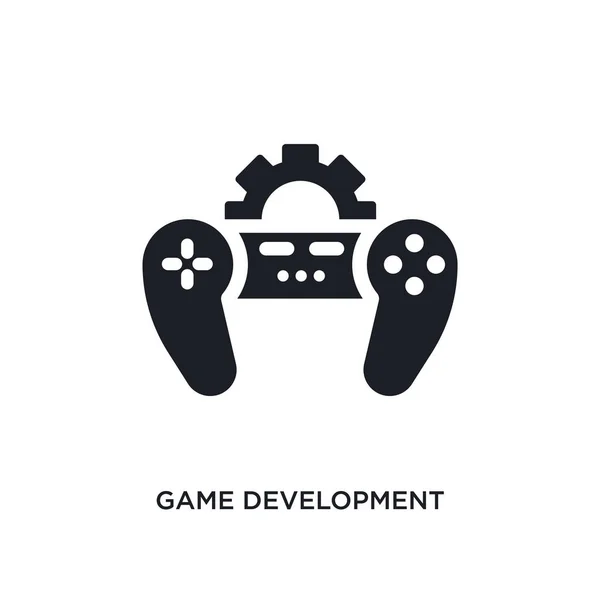 ゲーム開発分離アイコン コンセプト アイコンをプログラミングから単純な要素の図 ゲーム開発は 白い背景の上記号シンボル デザインを編集可能なロゴ Web とモバイルを利用すること — ストックベクタ