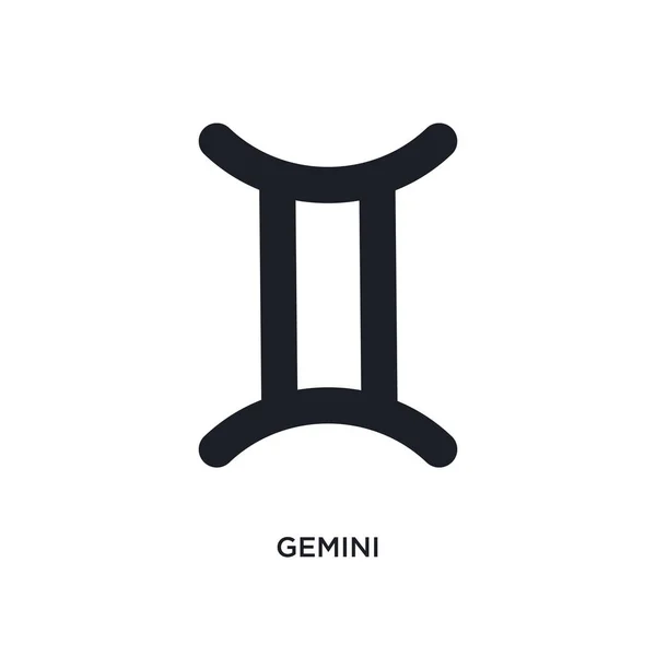 Ícone Gemini Isolado Ilustração Elemento Simples Ícones Conceito Zodíaco Gemini — Vetor de Stock