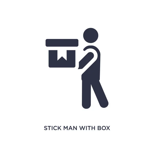 Vara Homem Com Caixa Ícone Isolado Ilustração Elemento Simples Conceito — Vetor de Stock