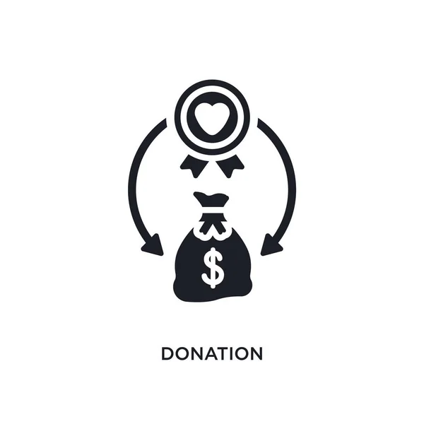 Donación Icono Aislado Ilustración Elementos Simples Iconos Concepto Crowdfunding Diseño — Vector de stock