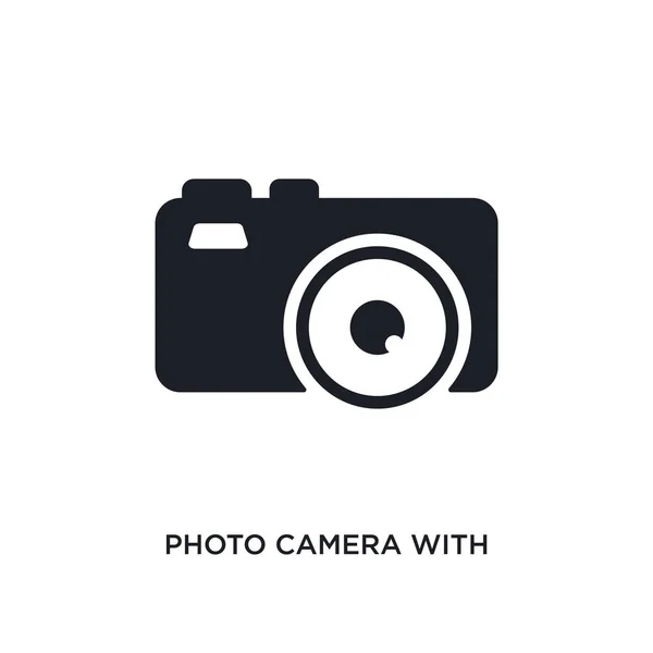 Câmera de foto com flash ícone isolado. elemento simples ilustrati — Vetor de Stock