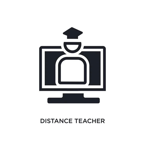 Distance Teacher Isolated Icon Simple Element Illustration Learning Education Concept — Stock Vector