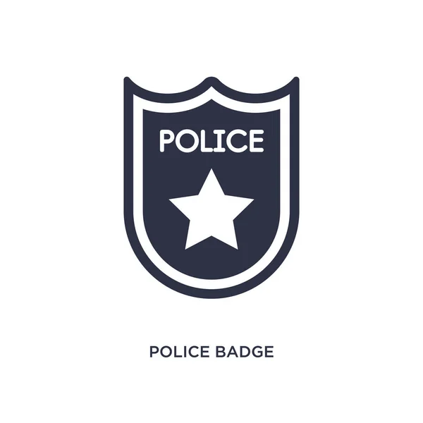 Icono de la insignia policial sobre fondo blanco. Elemento simple illustrati — Vector de stock