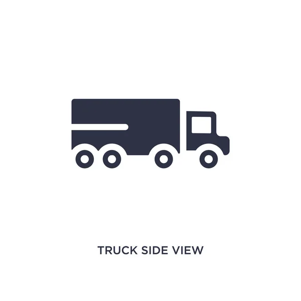 Ikon tampilan samping truk pada latar belakang putih. Elemen sederhana ilustasi - Stok Vektor