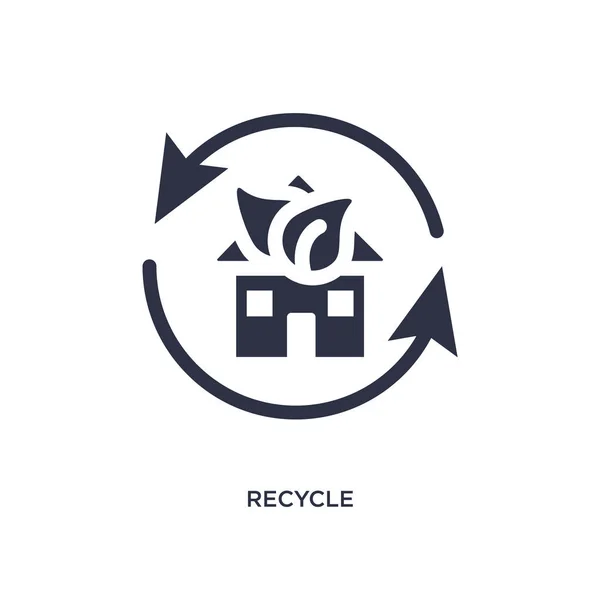 Ícone de reciclagem no fundo branco. Ilustração do elemento simples fr —  Vetores de Stock