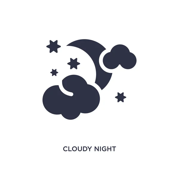Noche Nublada Icono Aislado Elemento Simple Ilustración Del Concepto Del — Vector de stock