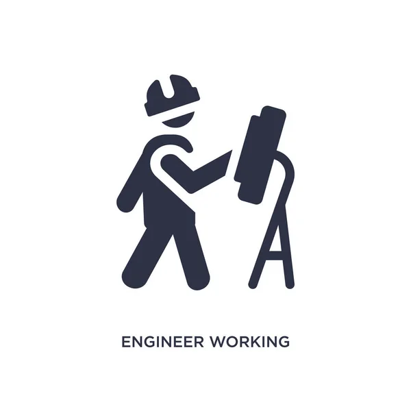 Inženýr Pracující Izolovaný Symbol Jednoduchá Ilustrace Konceptu Chování Pracovník Práce — Stockový vektor