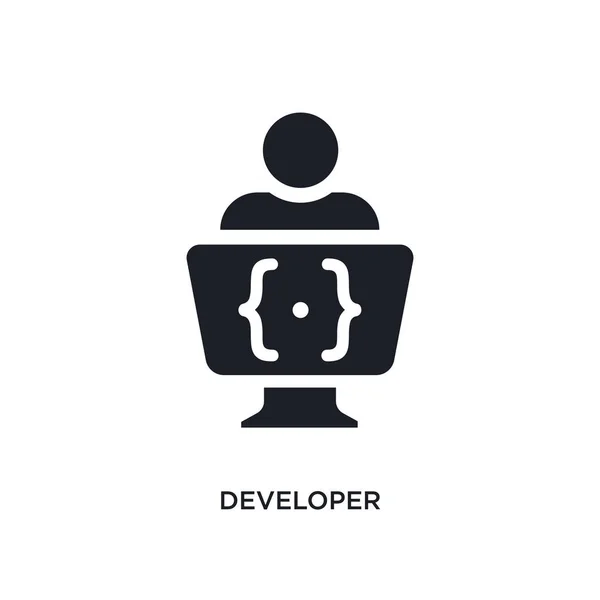Ícone Desenvolvedor Isolado Ilustração Elemento Simples Ícones Conceito Programação Projeto —  Vetores de Stock