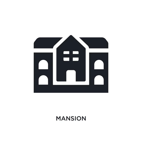 Ikona Białym Tle Mansion Prosty Element Ilustracja Nieruchomości Koncepcja Ikony — Wektor stockowy