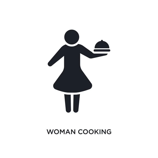 Femme cuisine icône isolée. illustration d'élément simple de hu — Image vectorielle