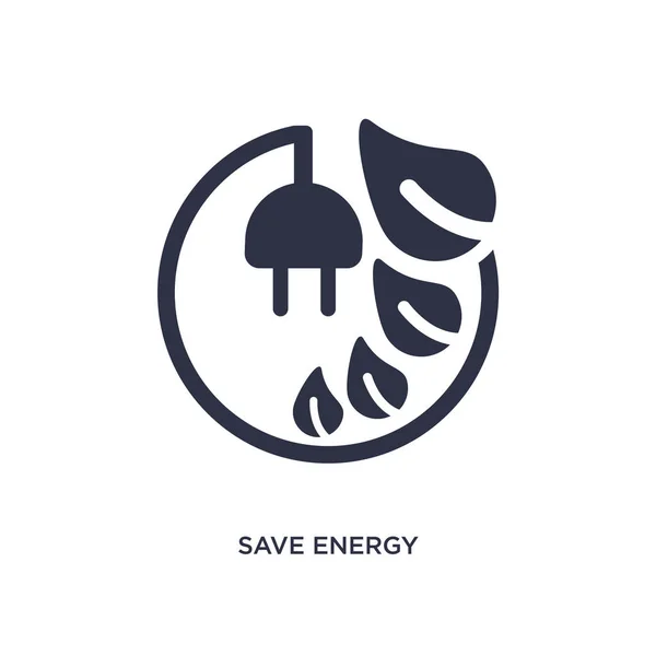 Bespaar energie pictogram op witte achtergrond. Eenvoudig element met de illustratio — Stockvector
