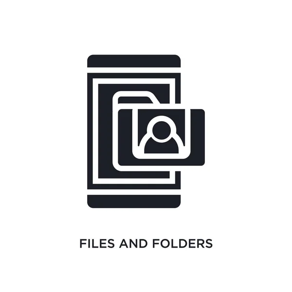 Fichiers Dossiers Icône Isolée Illustration Élément Simple Partir Des Icônes — Image vectorielle