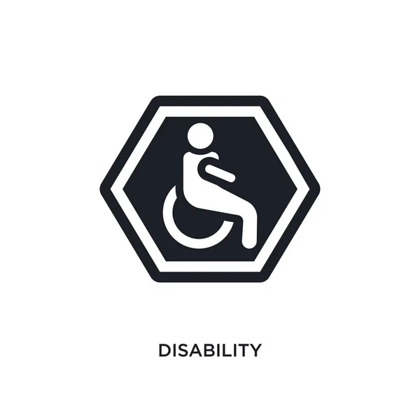 Ikona Białym Tle Niepełnosprawności Prosty Element Ilustracja Znaki Koncepcja Ikony — Wektor stockowy