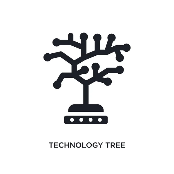 Technologia Ikona Białym Tle Drzewa Prosty Element Ilustracja Ikony Koncepcja — Wektor stockowy