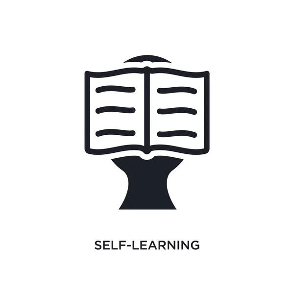自己学習の分離アイコン ラーニングや教育の概念アイコンから単純な要素の図 白い背景に 編集可能なロゴ記号シンボル デザインを自己学習 Web を利用することと — ストックベクタ