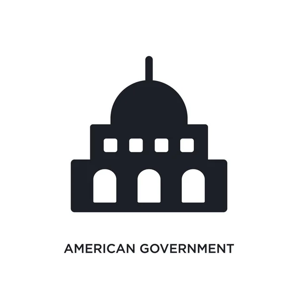 Amerikanische Regierung Baut Ikone Isoliert Einfache Elementillustration Aus Politischen Konzeptsymbolen — Stockvektor