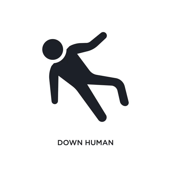 Turun ikon terisolasi manusia. ilustrasi elemen sederhana dari feeli - Stok Vektor