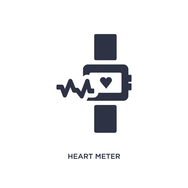 Icona del misuratore di cuore su sfondo bianco. Elemento semplice illustratio — Vettoriale Stock