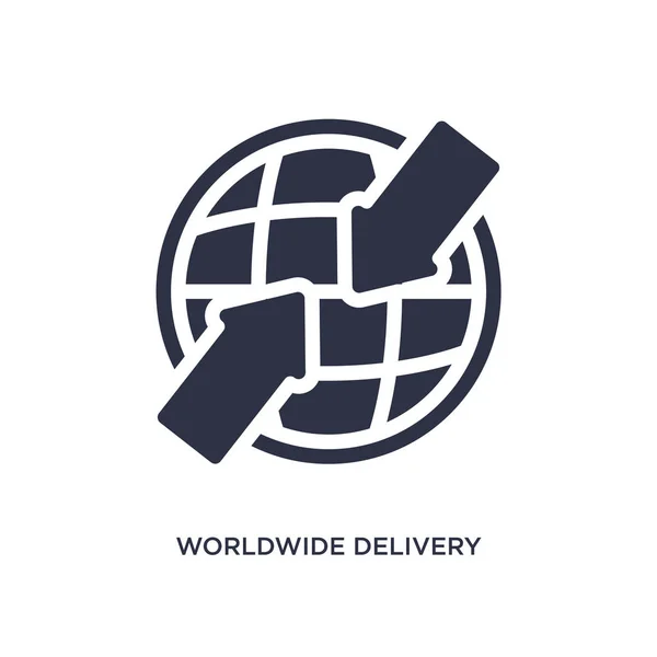 Icona di consegna in tutto il mondo su sfondo bianco. Elemento semplice illu — Vettoriale Stock