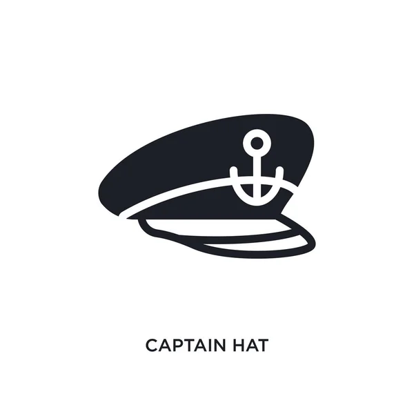 Kapitan ikona na białym tle kapelusz. prosty element ilustracja z naut — Wektor stockowy