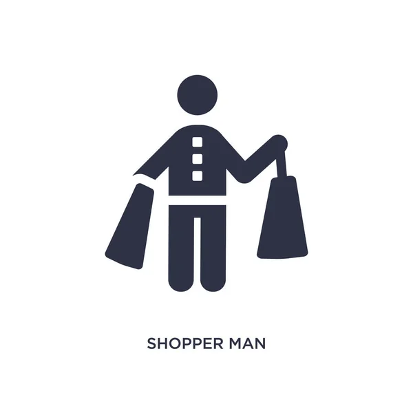 Shopper Man Isolerad Ikon Enkelt Element Illustration Från Beteende Konceptet — Stock vektor