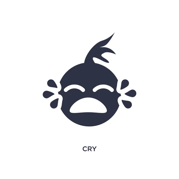 Cry Icoon Eenvoudige Element Illustratie Van Kid Baby Concept Cry — Stockvector