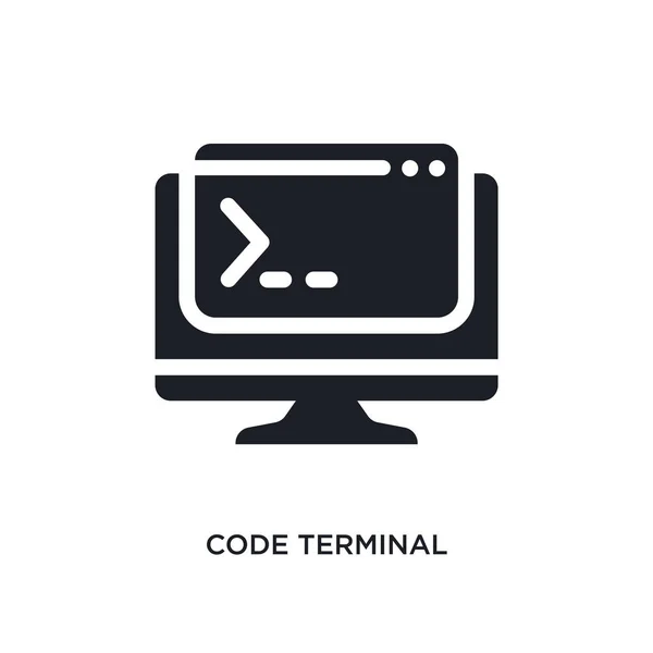 Código Terminal Icono Aislado Ilustración Elementos Simples Iconos Concepto Programación — Archivo Imágenes Vectoriales