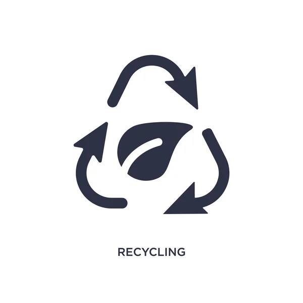 Ícone de reciclagem no fundo branco. Ilustração do elemento simples —  Vetores de Stock