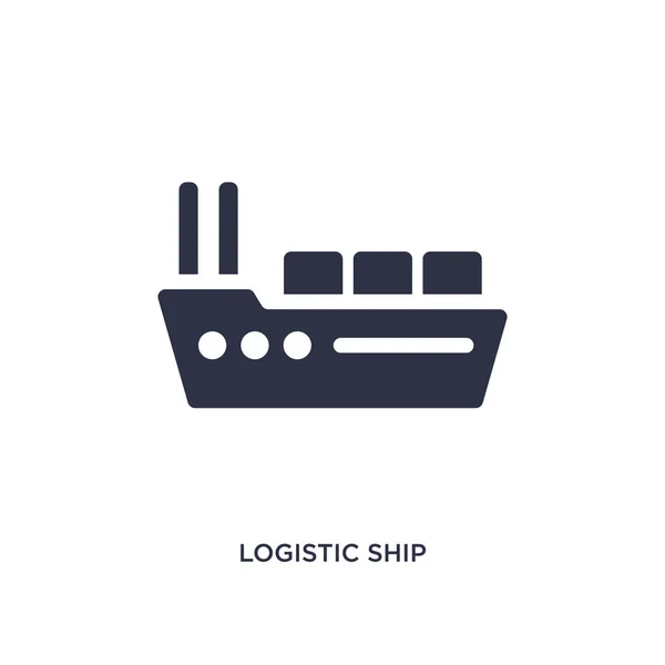 Logisztikai hajó ikonra a fehér háttér előtt. Egyszerű elem illustrat — Stock Vector