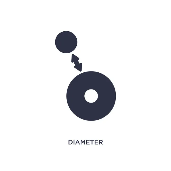 Diameter pictogram op witte achtergrond. Eenvoudig element met de afbeelding f — Stockvector