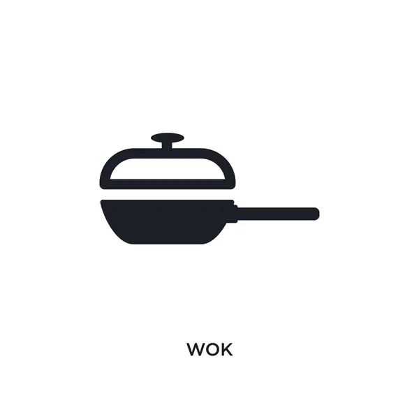 Wok elszigetelt ikonra. egyszerű elem illusztráció konyha konc — Stock Vector